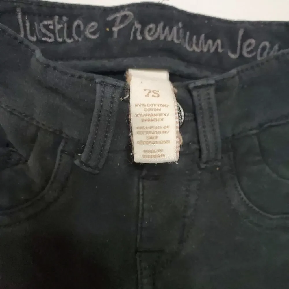 Justice Shorts Girl 7 Black Comfort Stretch Bermuda Style Comfort Stretch Modest